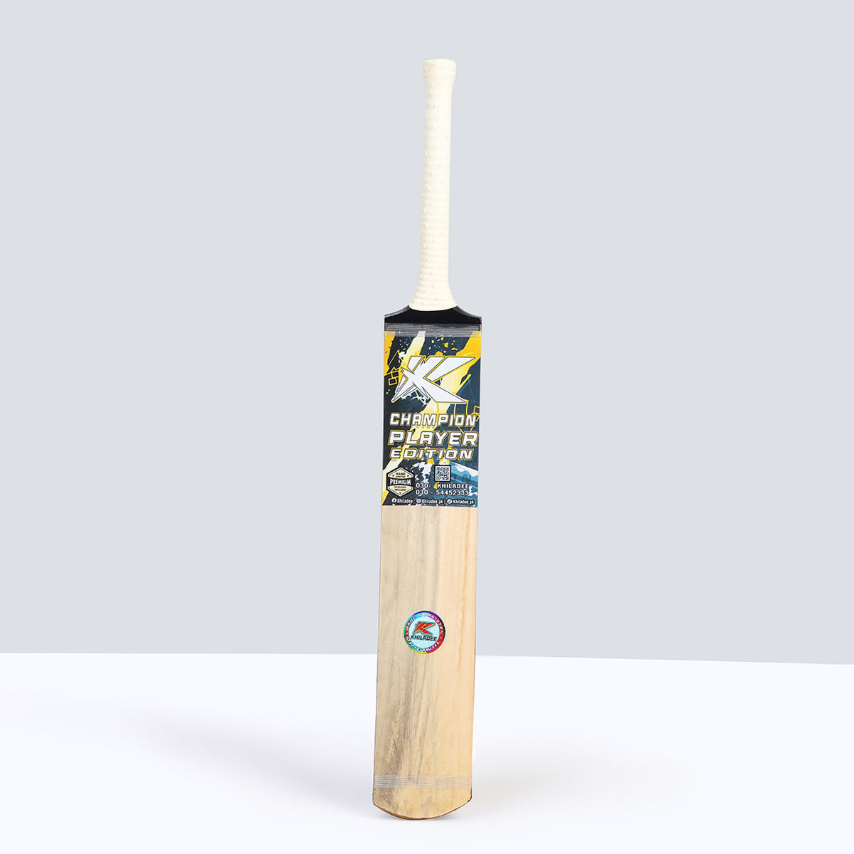 Khiladee - Champion- Full Cane - Cricket Bat (Black Edition)