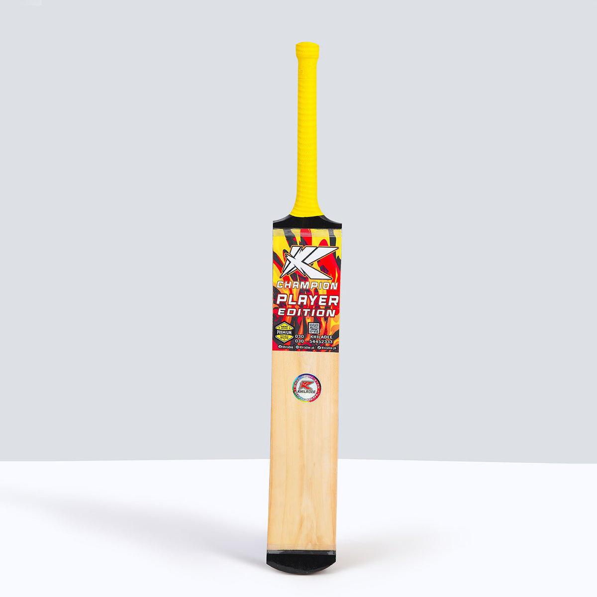 Khiladee - Champion- Full Cane - Cricket Bat ( Orange Edition)