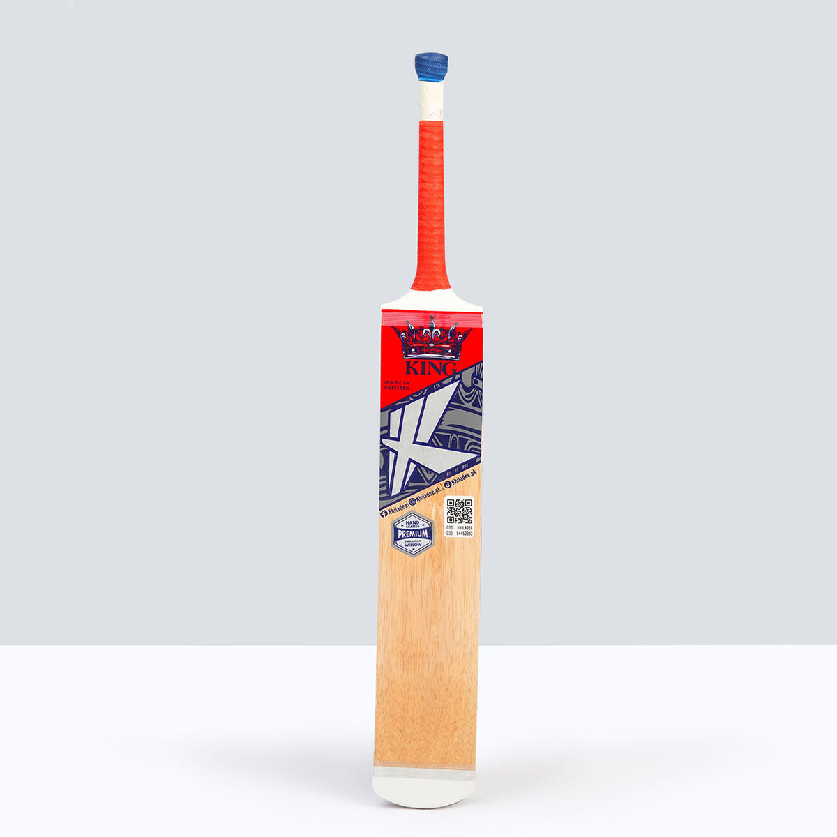 Khiladee – King Edition – Premium Coconut Bat (Red and Blue Edition)
