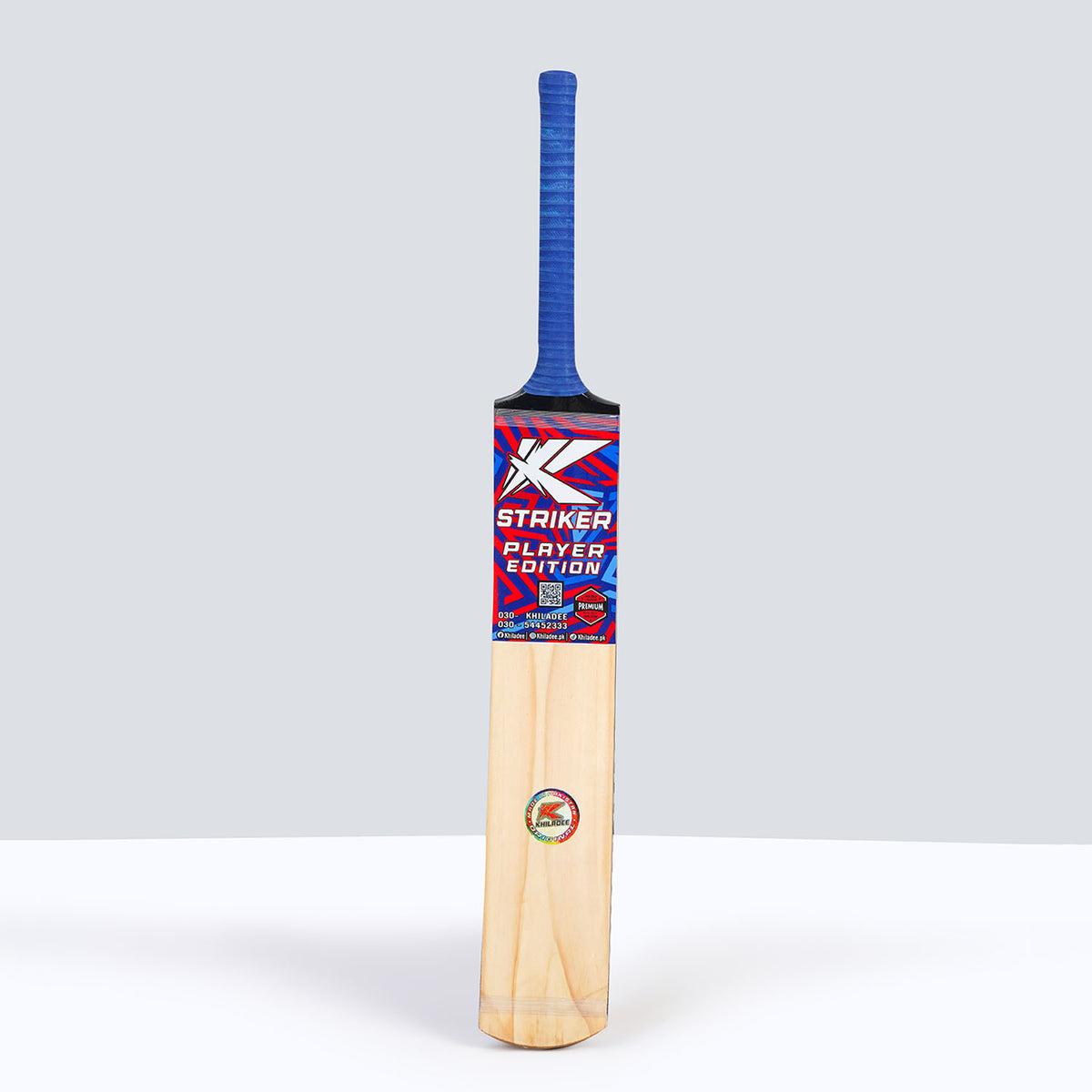 Khiladee - Striker - Full Cane - Cricket Bat (Blue Edition)