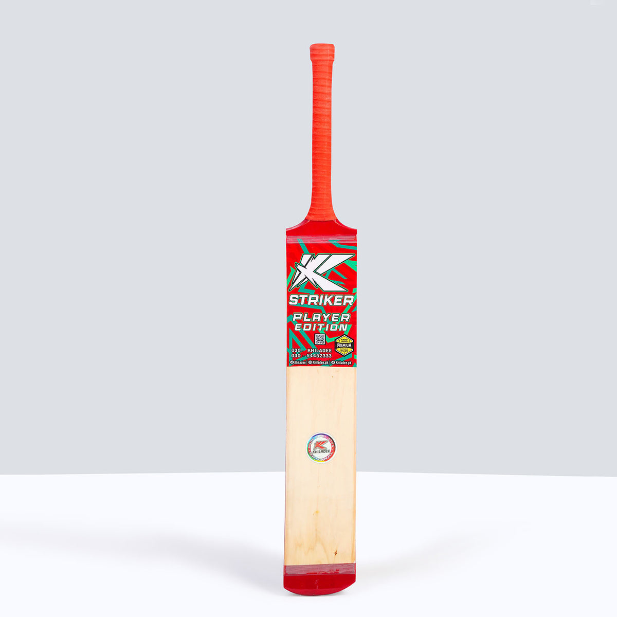 Khiladee - Striker - Full Cane - Cricket Bat ( Red Edition)